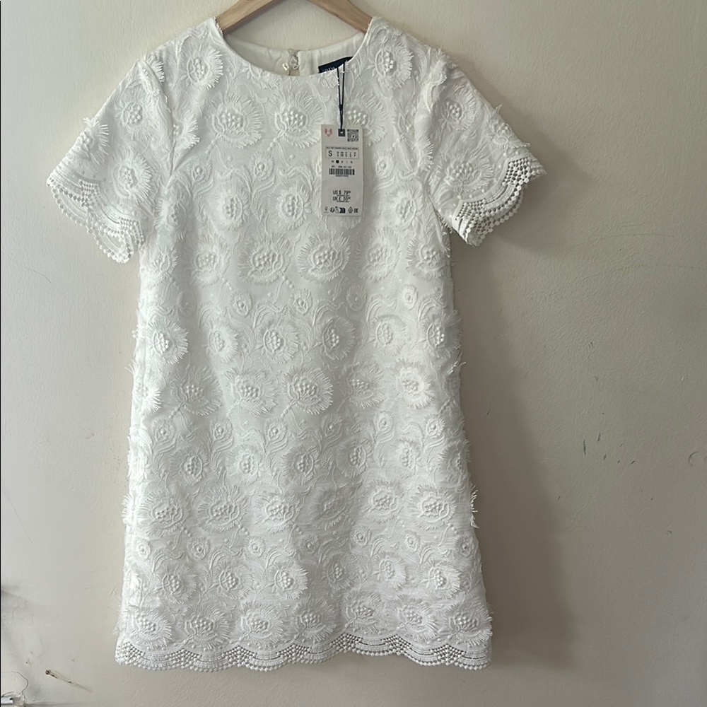 Zara White Sheath Mini Dress with Raglan Sleeves NWT Mother’s Day Graduation